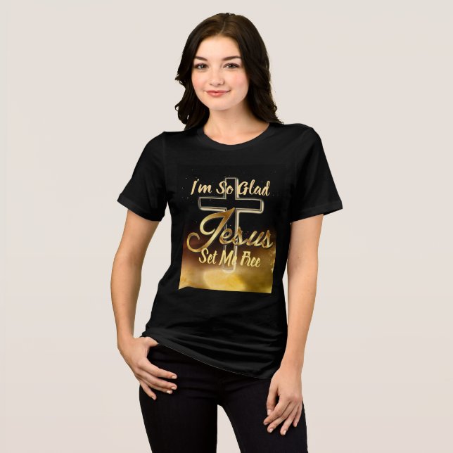 Jesus Frigjorde Mig T Shirt (Framsida Full)