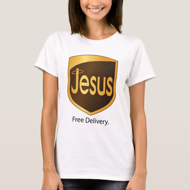Jesus frigör leverans t-shirt (Framsida)