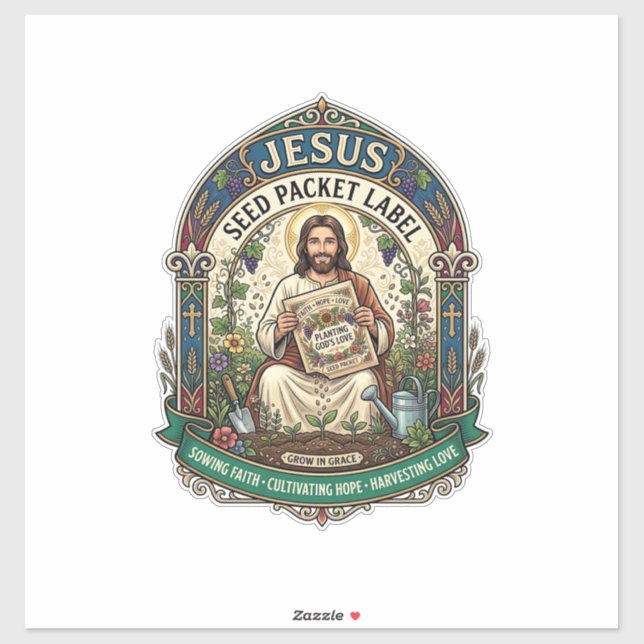 Jesus fröpaket etikett Jesus fröpaket Kristna (Ark)