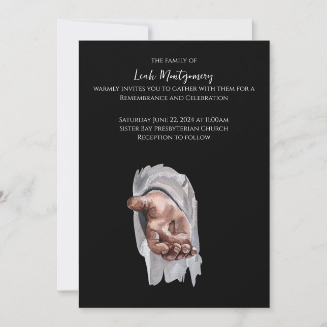 Jesus Funeral Memorial-meddelande Inbjudningar (Framsida)