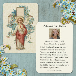 Jesus Funeral Memorial Prayer Heliga Card Visitkort