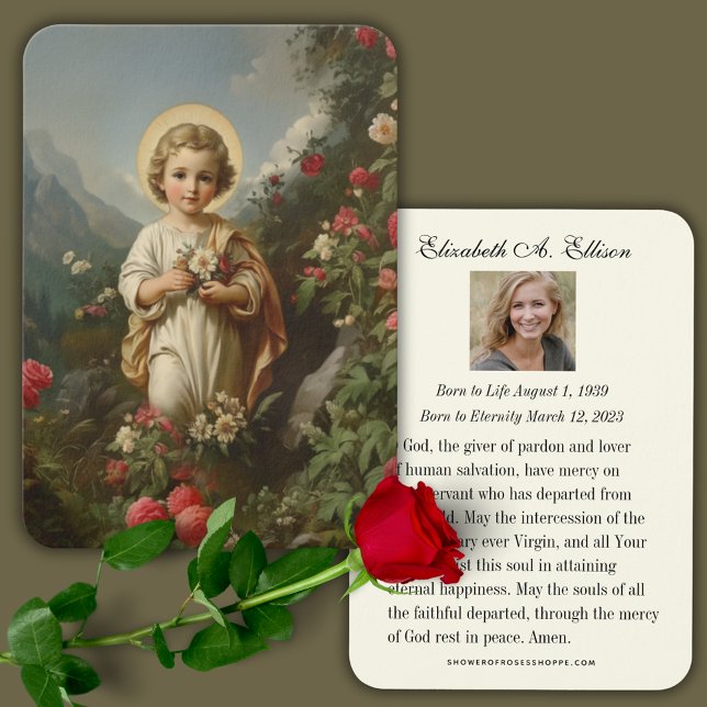 Jesus Funeral Memorial Prayer Heliga Card Visitkort (Skapare uppladdad)