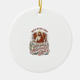 Jesus Funktionshinder Uppmuntring T-Shirt Inspirat Julgransprydnad Keramik