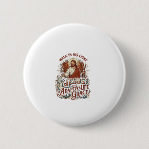 Jesus Funktionshinder Uppmuntring T-Shirt Inspirat Knapp