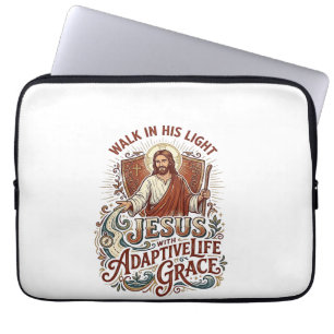 Jesus Funktionshinder Uppmuntring T-Shirt Inspirat Laptop Fodral