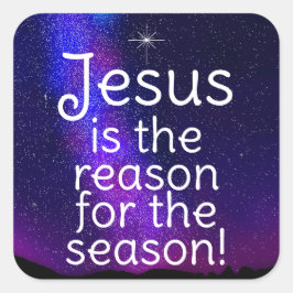 Jesus Fyrkantigt Klistermärke