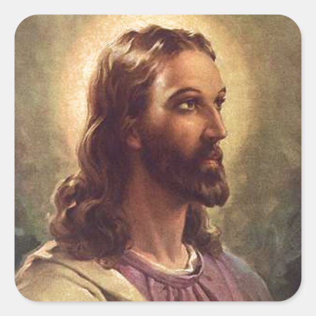 Jesus Fyrkantigt Klistermärke (Framsida)