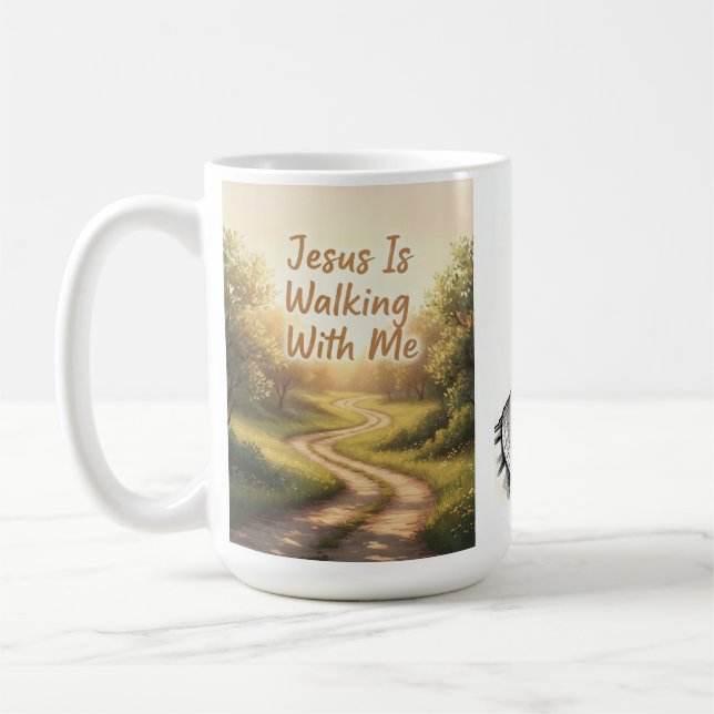 Jesus går med mig-mugg kaffemugg (Vänster)