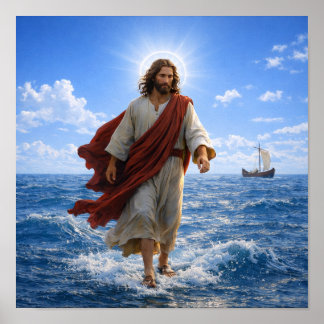 Jesus går på vattnet poster