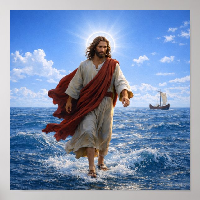 Jesus går på vattnet poster (Framsidan)