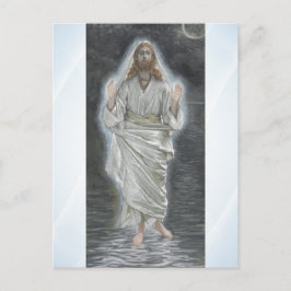 Jesus går på vykortet vykort