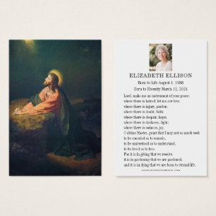Jesus Garden of Gethsemane Funeral Prayer Card Visitkort