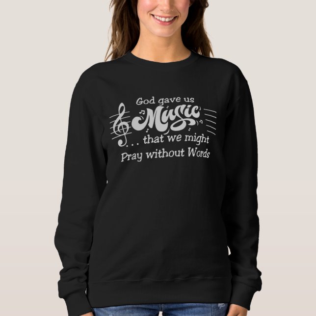 Jesus Gave Us Music Christian Religious Quotes Cos T Shirt (Framsida)
