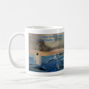 Jesus Ge är freden i Mitten på en storm! Kaffemugg