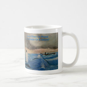 Jesus Ge är freden i Mitten på en storm! Kaffemugg