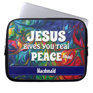 JESUS GE DU REAL Peace (MAN) Christian Laptop Fodral