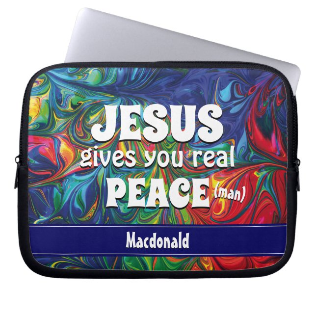 JESUS GE DU REAL Peace (MAN) Christian Laptop Fodral (Framsidan)