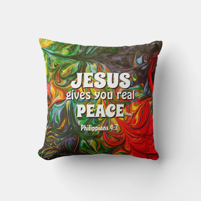 JESUS GE REAL Peace | Abstrakt Christian Kudde (Framsida)