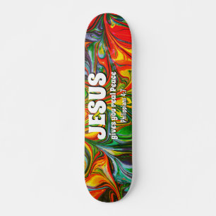 JESUS GE REAL Peace Christian Mini Skateboard Bräda 18,5 Cm