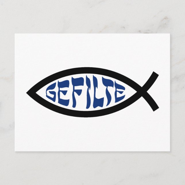 Jesus Gefilte Fish - Jewish Passover Humor Vykort (Framsida)