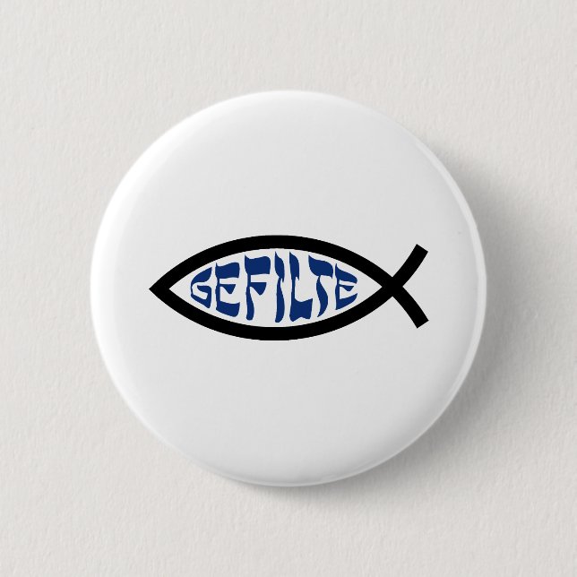 Jesus Gefilte Fish - Judisk Påskhumor Knapp (Framsida)