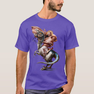 Jesus genom Alpernorna på Raptor Dinosaur, Parody T Shirt