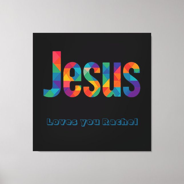 Jesus geometric pattern Glossy Poster Canvastryck (Framsida)