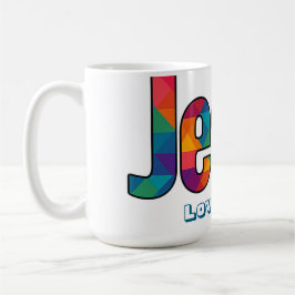 Jesus geometric pattern  kaffemugg