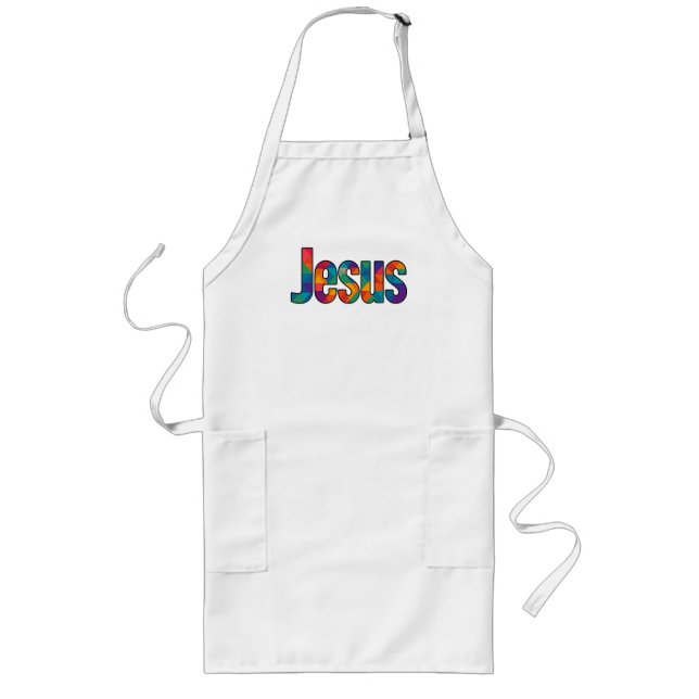 "Jesus" geometrisk design Långt Förkläde (Framsidan)