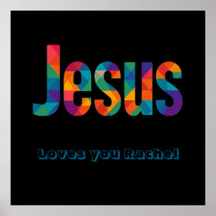 Jesus geometriskt mönster Glansig Poster