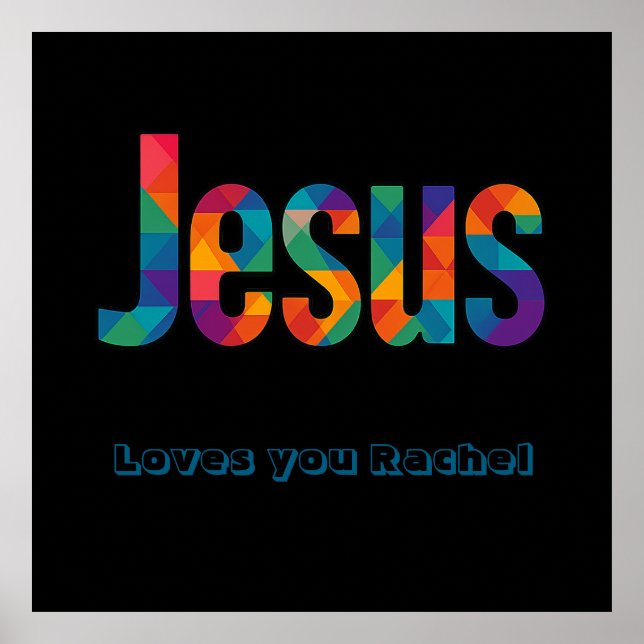 Jesus geometriskt mönster Glansig Poster (Framsidan)
