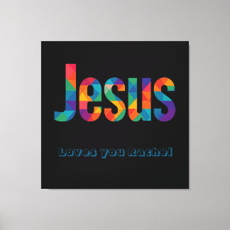 Jesus geometriskt mönster Glansig Poster Canvastryck