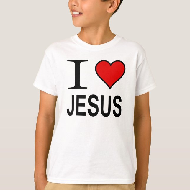 Jesus ger mig kärlek Jesus logotyp på tshirt Tee Shirt (Framsida)