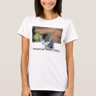 Jesus ger mig Purrfect fred (med kattunge) Tee