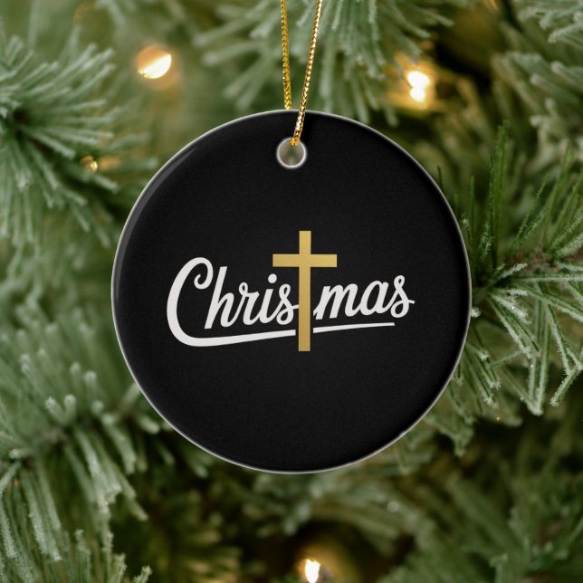 Jesus Gift Idea, Julfamiljen Kor, matchande Julgransprydnad Keramik (Träd)