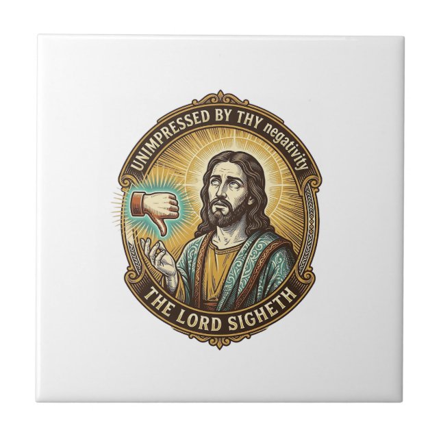 Jesus Gilla Inte Knapp Sociala Medier Hatare Troll Kakelplatta (Framsidan)