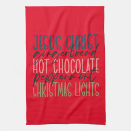 Jesus Ginger Bread Hett Chocolate jul Ljus Kökshandduk