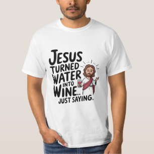 Jesus gjorde Vatten till Vin-skjorta Religiösa T Shirt