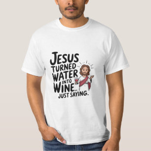 Jesus gjorde Vatten till Vin-skjorta Religiösa T Shirt