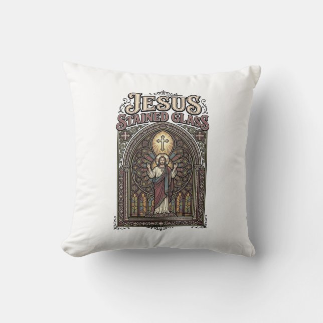 Jesus glasmålning Jesus glasmålning Katedral  Kudde (Framsida)