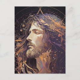 Jesus glasmålning vykort