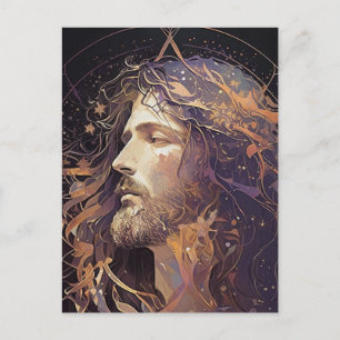 Jesus glasmålning vykort