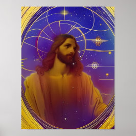 Jesus Glass AI-genererad konst Poster