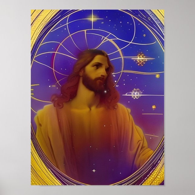 Jesus Glass AI-genererad konst Poster (Framsidan)