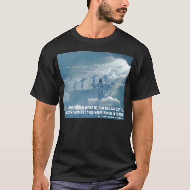 Jesus glorifierar himmel T/shirt Tee Shirt (Framsida)