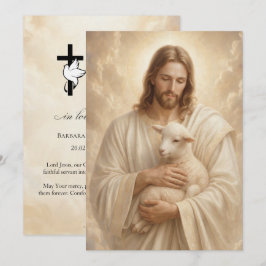 Jesus Goda Herde Begravningskort 5x7 tum Inbjudningar