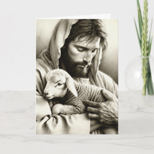 JESUS Goda Herden Blank Kristet Julkort Kort