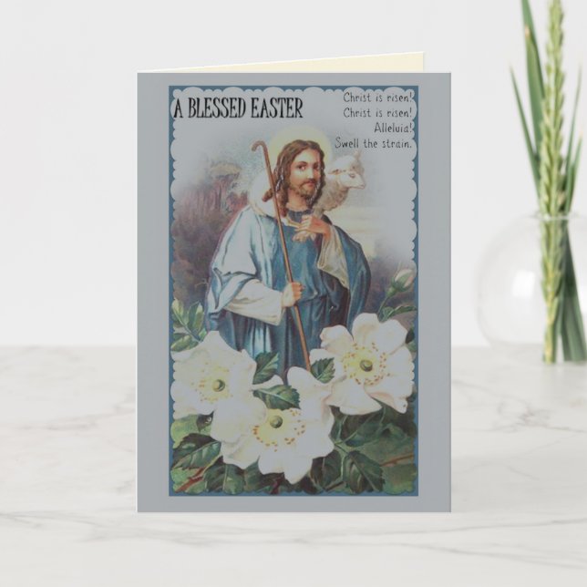 Jesus Goda Herden Påskhälsning Helgkort (Framsida)