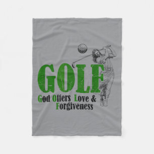 Jesus Golf Sport Gud Erbjuder Kärlek Och Förlåtels Fleecefilt