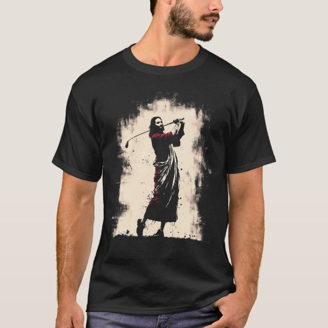 Jesus Golfer Funny Christian Religiösa Golf Sports T Shirt (Framsida)